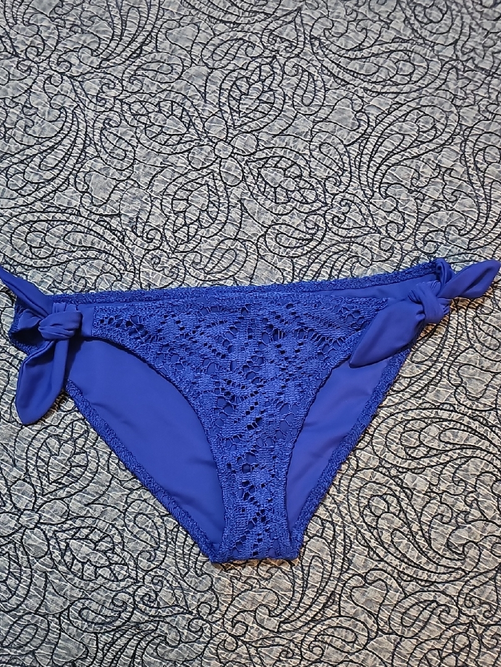 Aerie Blue Crochet Tie-Side Bikini Bottom